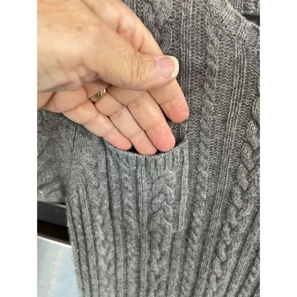 Brooks Brothers Women's size M Grey Cable Knit Short Sleeve Sweater Dress Knee L - Picture 5 of 11